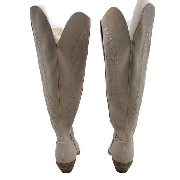 Soda Emery Boot Knee-High Western Boots Faux Suede Sand Womens Size 8.5 New - Picture 2 of 12